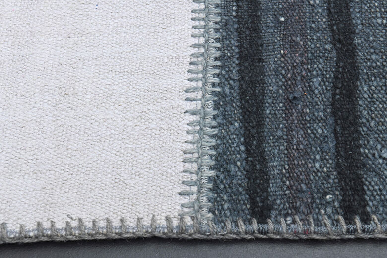 Shades of Blue - Large Patchwork Rug