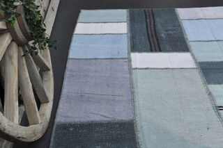 Shades of Blue - Large Patchwork Rug - Thumbnail