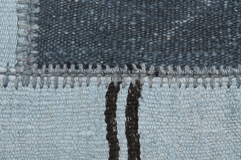 Shades of Blue - Large Patchwork Rug