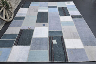 Shades of Blue - Oversized Patchwork Rug - Thumbnail