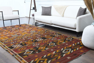 Vintage Area Kilim Rug - Thumbnail