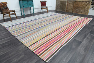 Handmade Vintage Area Kilim - Thumbnail