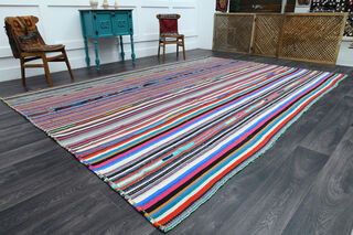 Vintage Multi-Color Kilim Rug - Thumbnail