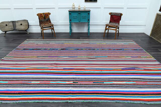 Vintage Multi-Color Kilim Rug - Thumbnail