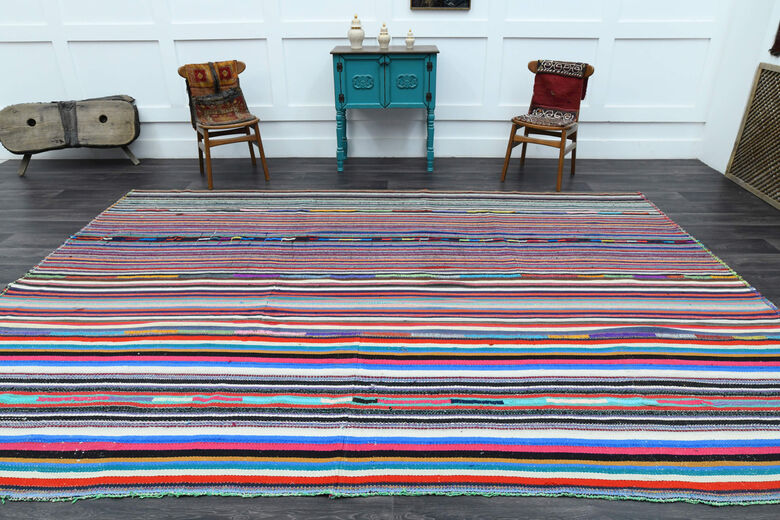 Vintage Multi-Color Kilim Rug