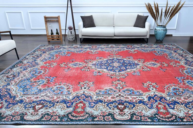 Vintage Persian Handmade Wool Rug