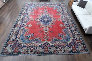 Vintage Persian Handmade Wool Rug - Thumbnail