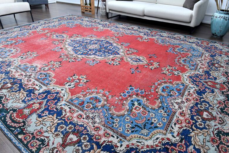 Vintage Persian Handmade Wool Rug