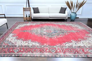 Vintage Persian Handmade Wool Rug - Thumbnail
