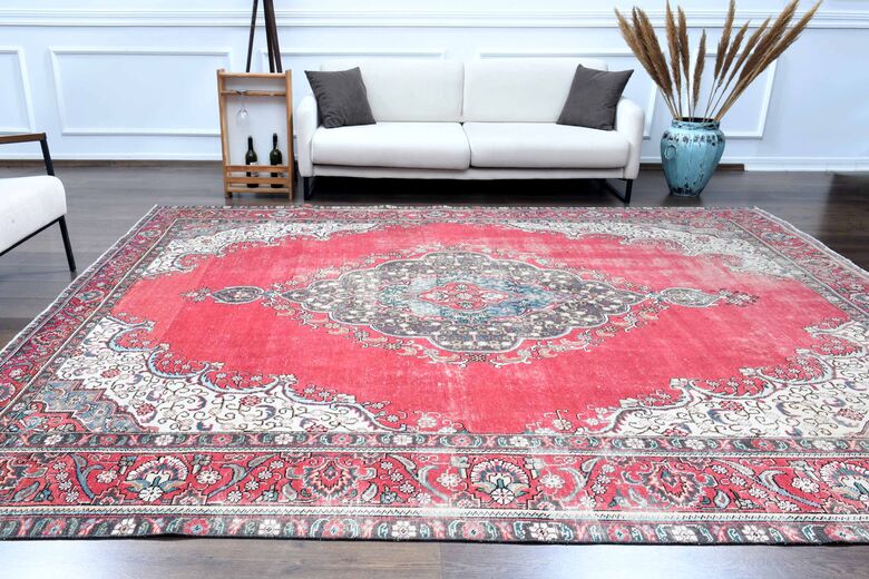 Vintage Persian Handmade Wool Rug