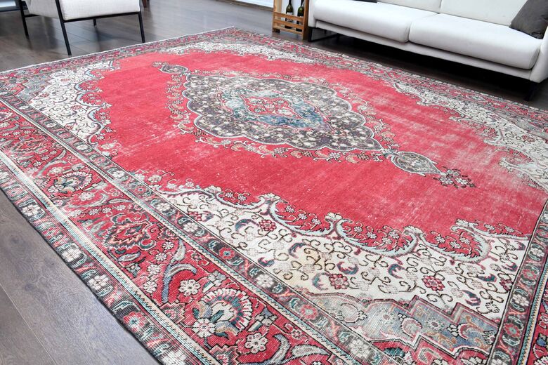 Vintage Persian Handmade Wool Rug