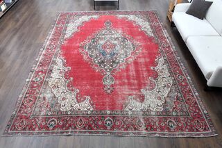 Vintage Persian Handmade Wool Rug - Thumbnail
