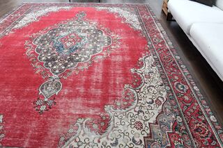 Vintage Persian Handmade Wool Rug - Thumbnail