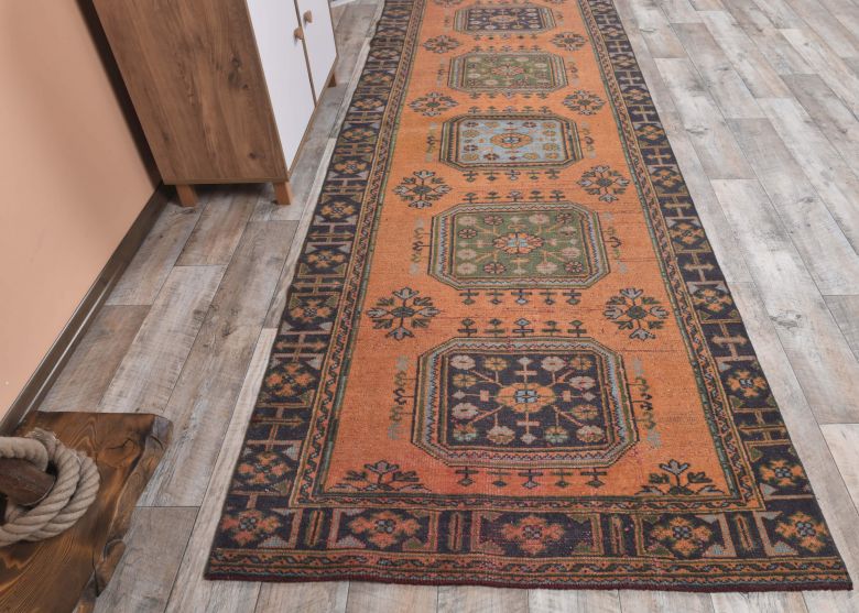 Oushak Vintage Runner Rug