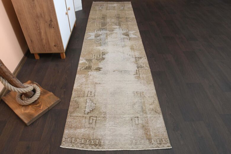 Distressed Brown Runner Rug