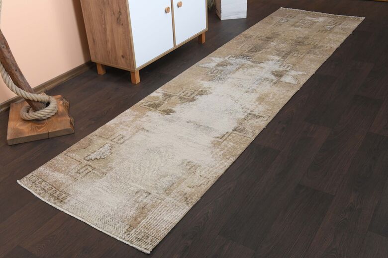 Distressed Brown Runner Rug