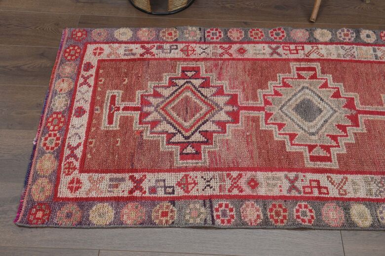 Geometric Anatolian Hand-Knotted Runner