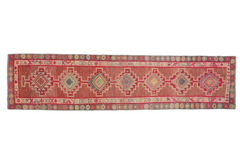 Geometric Anatolian Hand-Knotted Runner