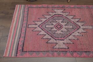 Pink Handmade Runner Rug - Thumbnail