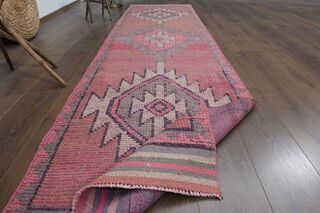 Pink Handmade Runner Rug - Thumbnail