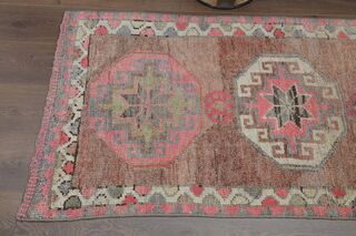 Faded Red Pink Runner Rug - Thumbnail