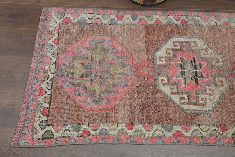 Faded Red Pink Runner Rug