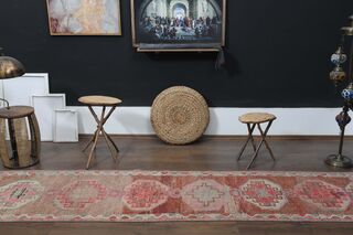 Faded Red Pink Runner Rug - Thumbnail