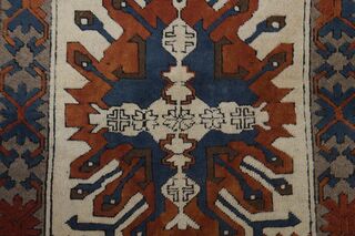 Navy Blue Orange Area Rug - Thumbnail