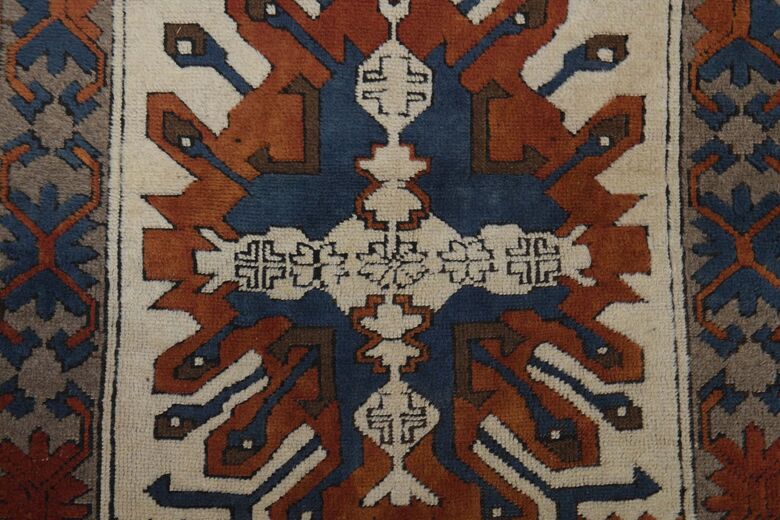 Navy Blue Orange Area Rug