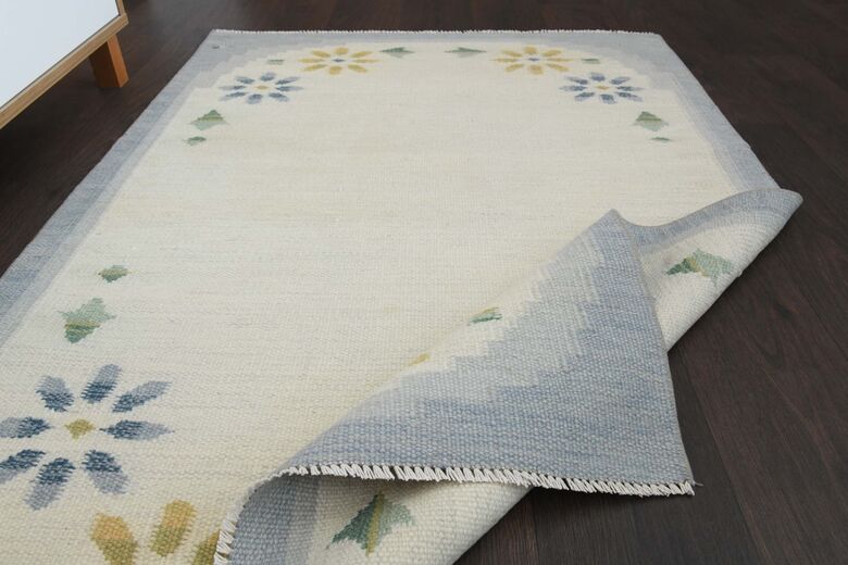 Blue Beige Vintage Area Rug