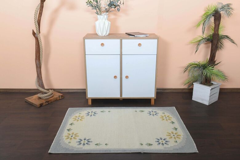 Blue Beige Vintage Area Rug