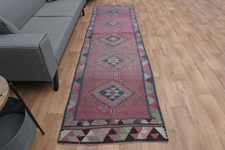 Handmade Purple Runner Rug