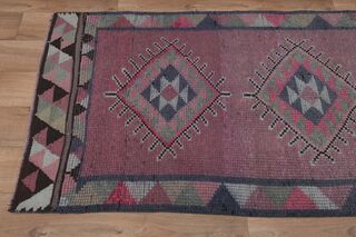 Handmade Purple Runner Rug - Thumbnail