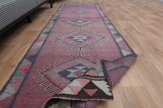 Handmade Purple Runner Rug - Thumbnail