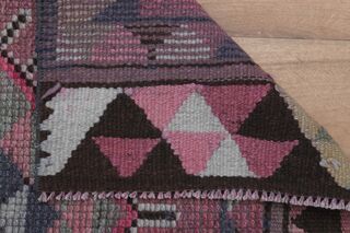 Handmade Purple Runner Rug - Thumbnail