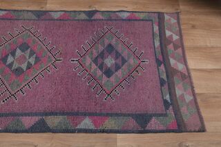 Handmade Purple Runner Rug - Thumbnail