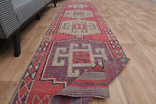 Red Purple Vintage Runner Rug - Thumbnail