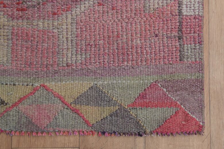 Distressed Pink Runner Rug