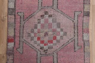 Distressed Pink Runner Rug - Thumbnail