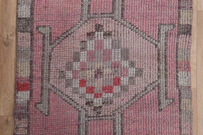 Distressed Pink Runner Rug