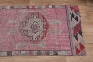 Distressed Pink Runner Rug - Thumbnail