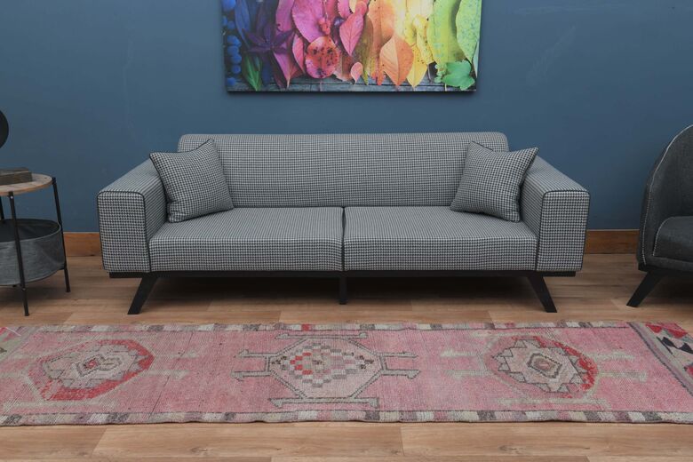 Distressed Pink Runner Rug