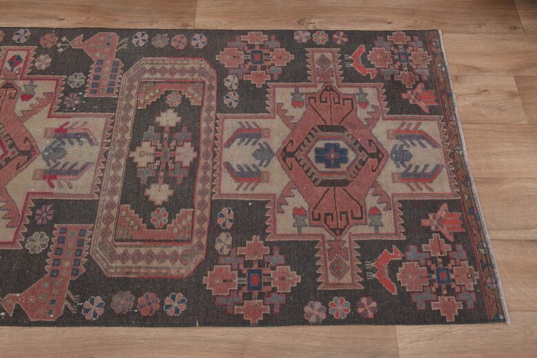 Pink Brown Hallway Runner Rug