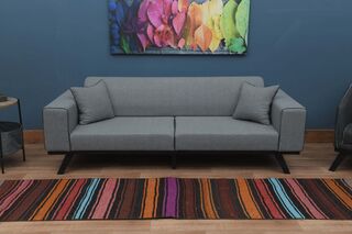 Colorful Striped Runner Rug - Thumbnail