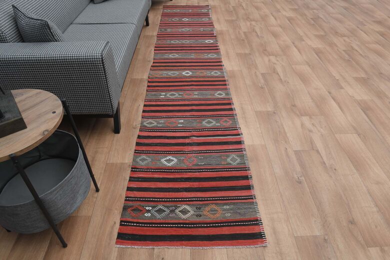 Red Gray Vintage Runner