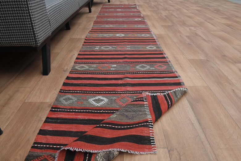 Red Gray Vintage Runner