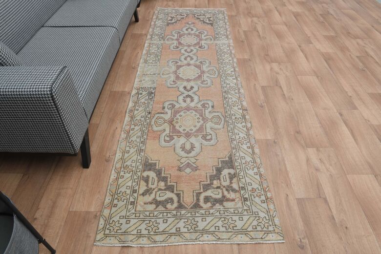 3x9 Orange Beige Vintage Runner