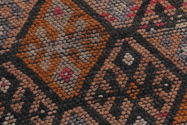 Check Orange Pink Runner Rug