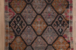 Check Orange Pink Runner Rug - Thumbnail