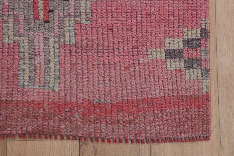 Pink Gray Vintage Runner Rug